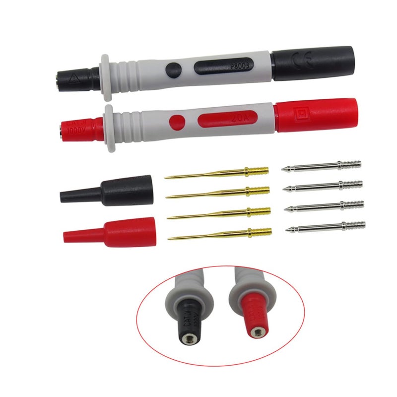 Multimeter Test Leads Alligator Clips Electrical Probe Kit with 2 Pcs Wire Probes - Image 1